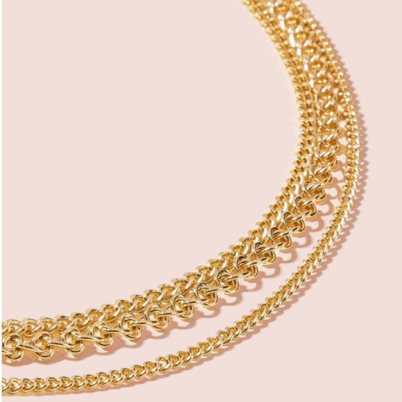 5 for $25 Gold Color Three Layer Necklace - Picture 3 of 4
